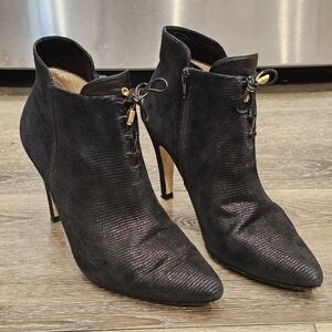 LANVIN Paris Black Shimmery Ankle Booties